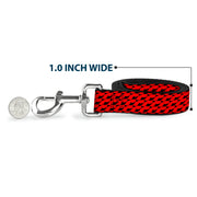 Dog Leash - Mustache Monogram Black/Red