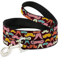Load image into Gallery viewer, Dog Leash - Mustaches Brown/Multi Pastel
