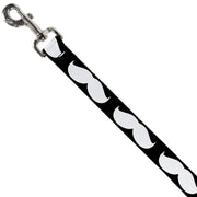Dog Leash - Mustache Black/White