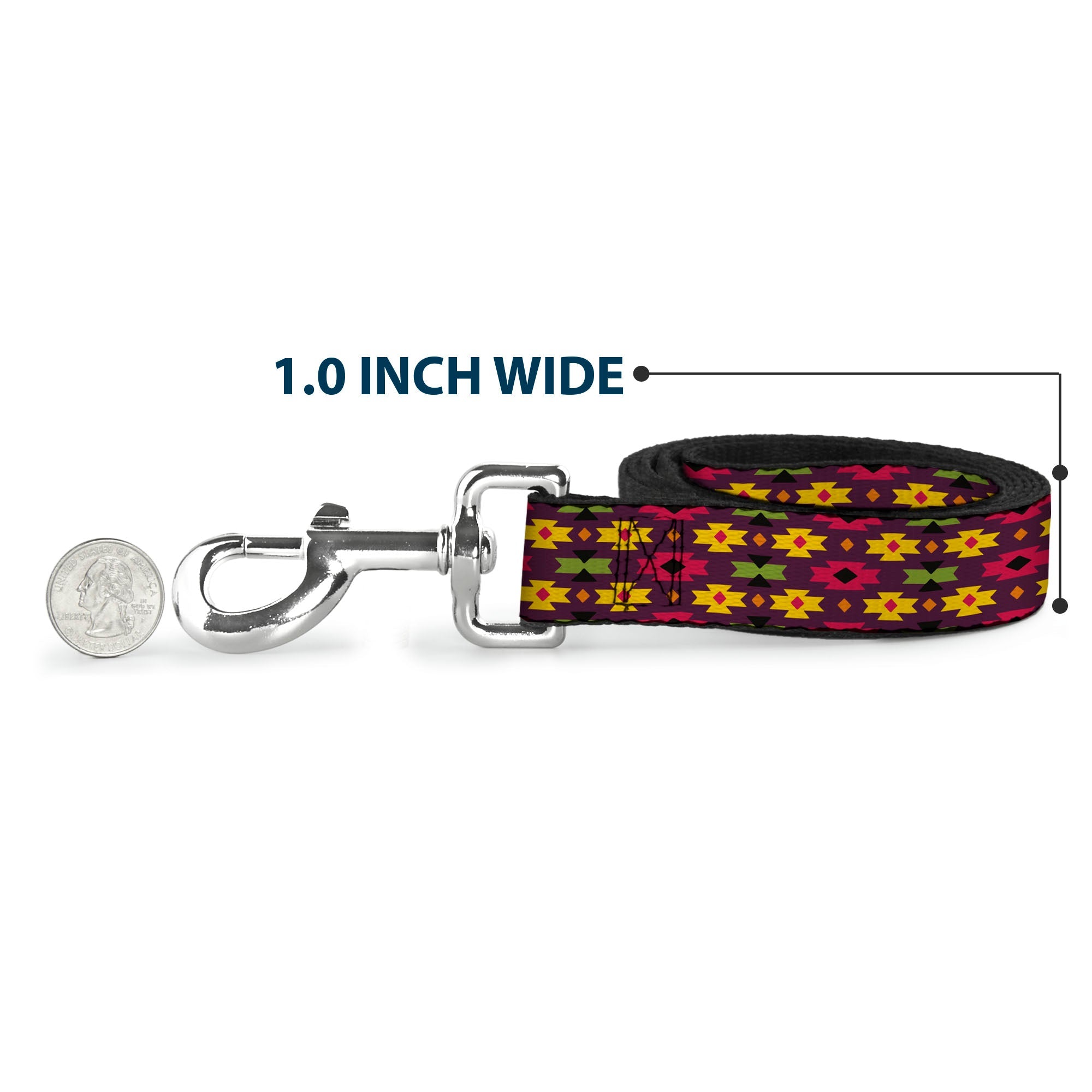 Dog Leash - Mini Navajo Purple/Yellow/Pink/Green