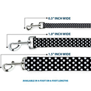 Dog Leash - Micro Polka Dots2 Black/White