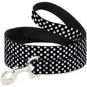 Dog Leash - Micro Polka Dots2 Black/White