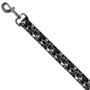 Dog Leash - Multi Top Skulls Stacked Blak/Gray/White