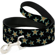Dog Leash - Multi Stars Black/Leopard/Baby Blue Outline