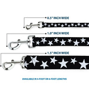 Dog Leash - Multi Stars Black/White