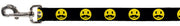 Dog Leash - Mustache Happy Face2 Black/Yellow/Black