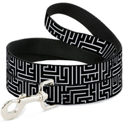 Dog Leash - Maze Black/White/Red