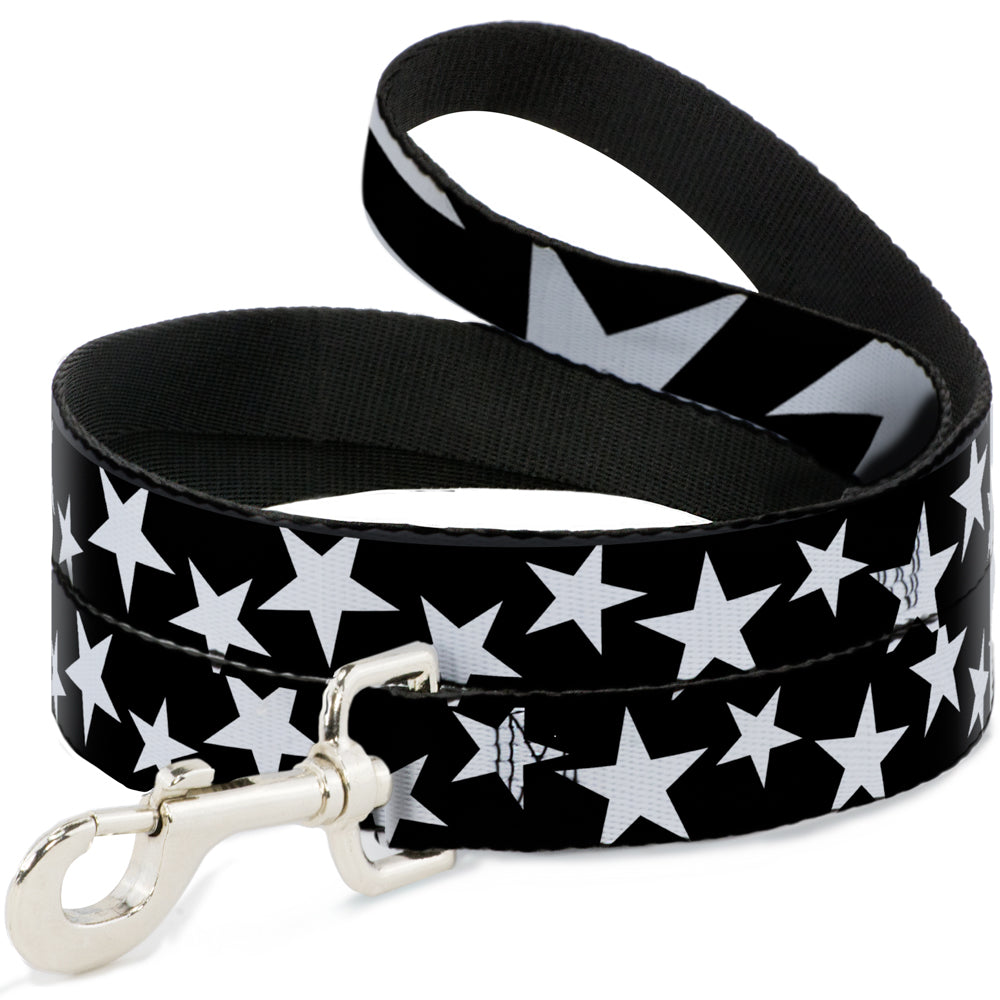 Dog Leash - Multi Stars Black/White/Black/White Outline
