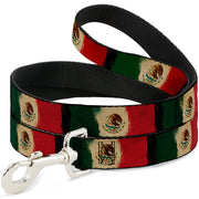 Dog Leash - Mexico Flag Distressed Painting