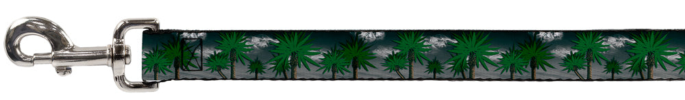 Buckle-Down Dog Leash - Marijuana Palm Trees/Clouds