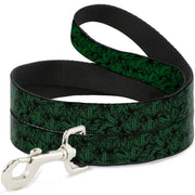 Buckle-Down Dog Leash - Marijuana Leaves Stacked Black/Green