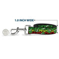 Load image into Gallery viewer, Buckle-Down Dog Leash - Marijuana Nugs/Leaves Cartoon Rasta/Black
