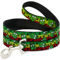 Load image into Gallery viewer, Buckle-Down Dog Leash - Marijuana Nugs/Leaves Cartoon Rasta/Black
