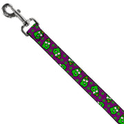 Buckle-Down Dog Leash - Marijuana Nugs/Leaves Cartoon Purple/Green