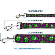 Buckle-Down Dog Leash - Marijuana Nugs/Leaves Cartoon Purple/Green
