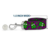 Buckle-Down Dog Leash - Marijuana Nugs/Leaves Cartoon Purple/Green
