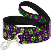 Buckle-Down Dog Leash - Marijuana Nugs/Leaves Cartoon Purple/Green