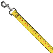Dog Leash - Measuring Tape Yellow/Black/Red