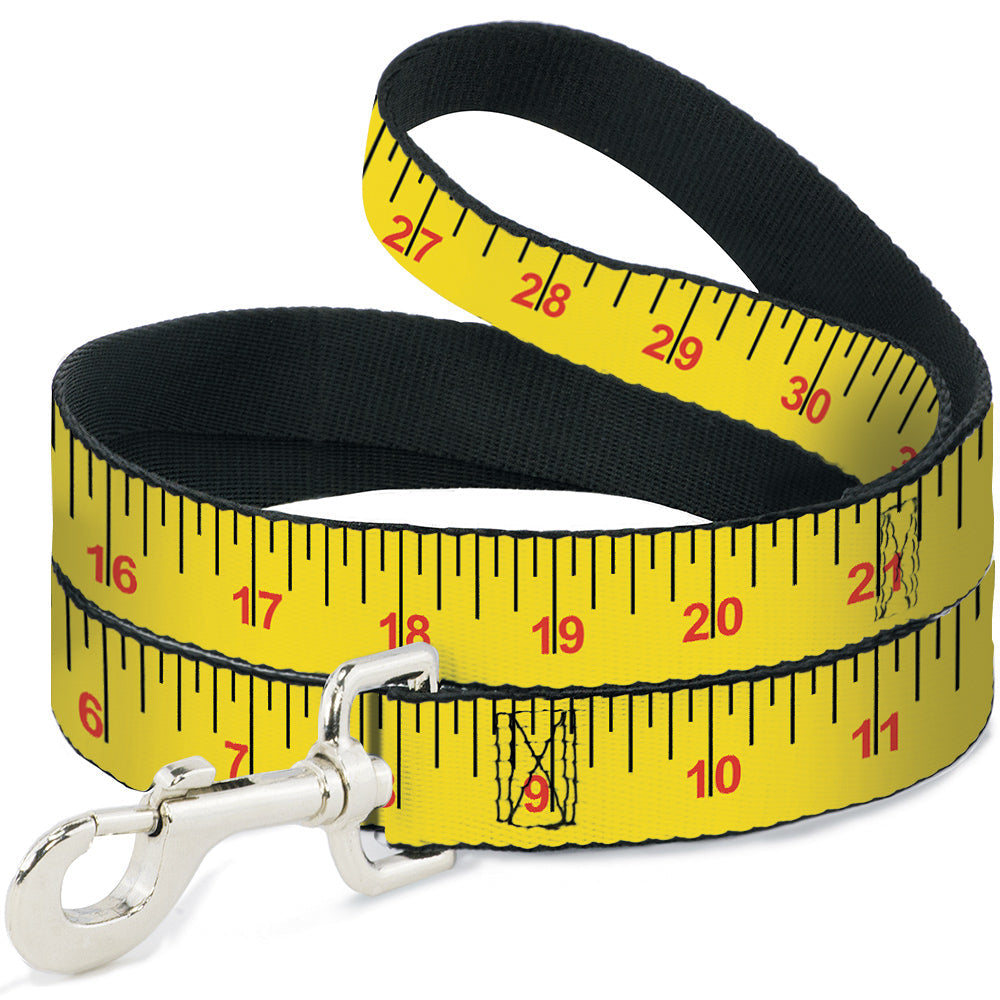 Dog Leash - Measuring Tape Yellow/Black/Red
