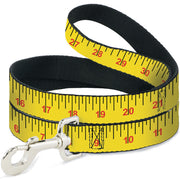 Dog Leash - Measuring Tape Yellow/Black/Red