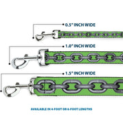 Dog Leash - Metal Chain Green/Gray