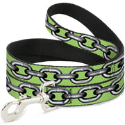 Dog Leash - Metal Chain Green/Gray