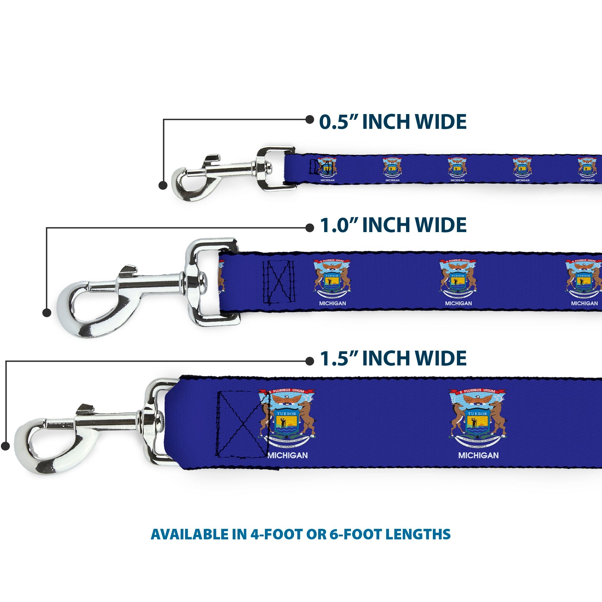 Dog Leash - Michigan Flag Continuous