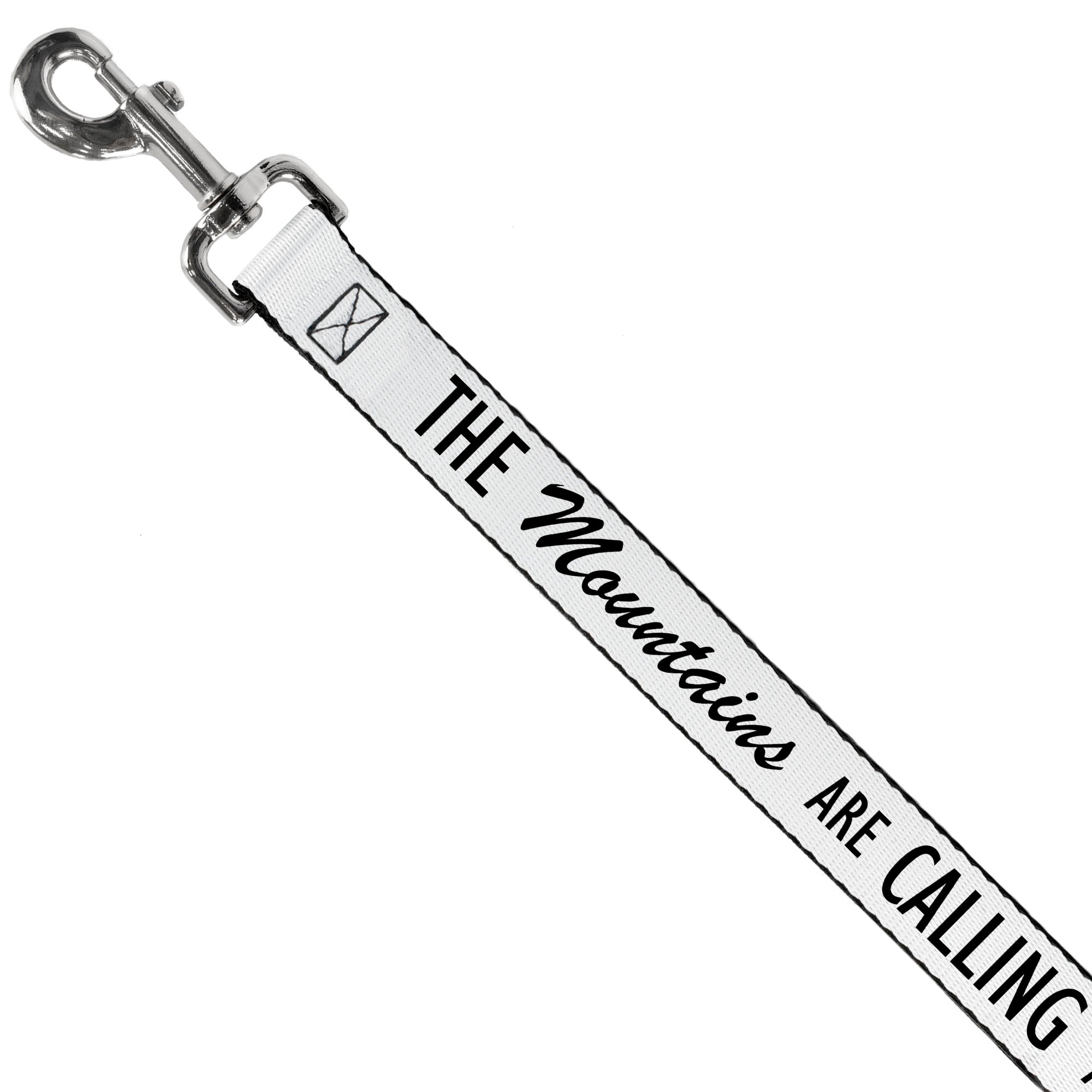 Dog Leash - THE MOUNTAINS ARE CALLING AND I MUST GO/Mountains Outline White/Black