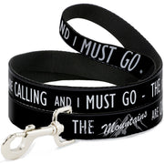 Dog Leash - THE MOUNTAINS ARE CALLING AND I MUST GO/Mountains Outline3 Black/Gray/White