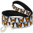 Load image into Gallery viewer, Dog Leash - Monarch Butterfly Repeat White
