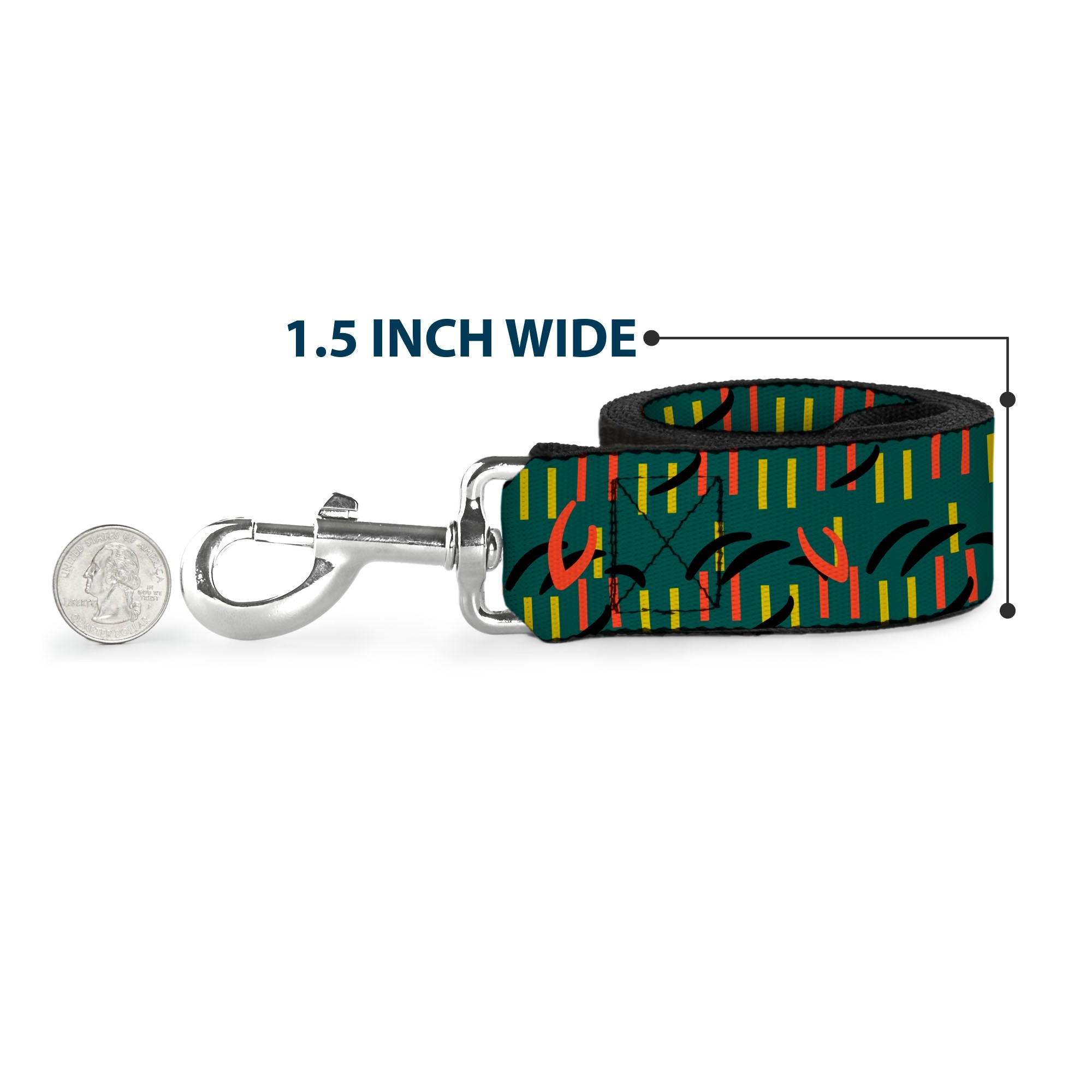 Dog Leash - MCO Orlando International Airport Carpet Teal/Orange/Yellow/Black