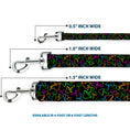 Load image into Gallery viewer, Dog Leash - Mushroom Outline Scattered Black/Multi Neon
