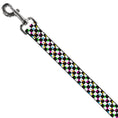 Load image into Gallery viewer, Dog Leash - Mushrooms Scattered Checker Black/White/Multi Neon
