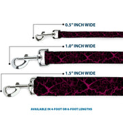 Dog Leash - Marble Black/Hot Pink
