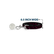 Dog Leash - Marble Black/Hot Pink