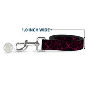 Dog Leash - Marble Black/Hot Pink