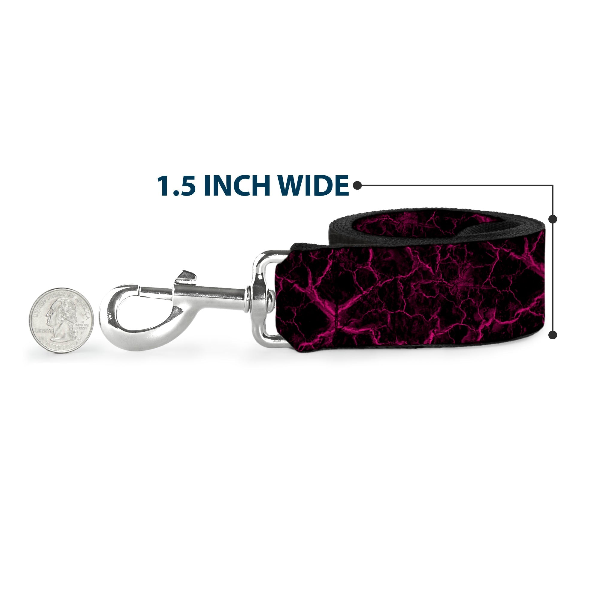 Dog Leash - Marble Black/Hot Pink