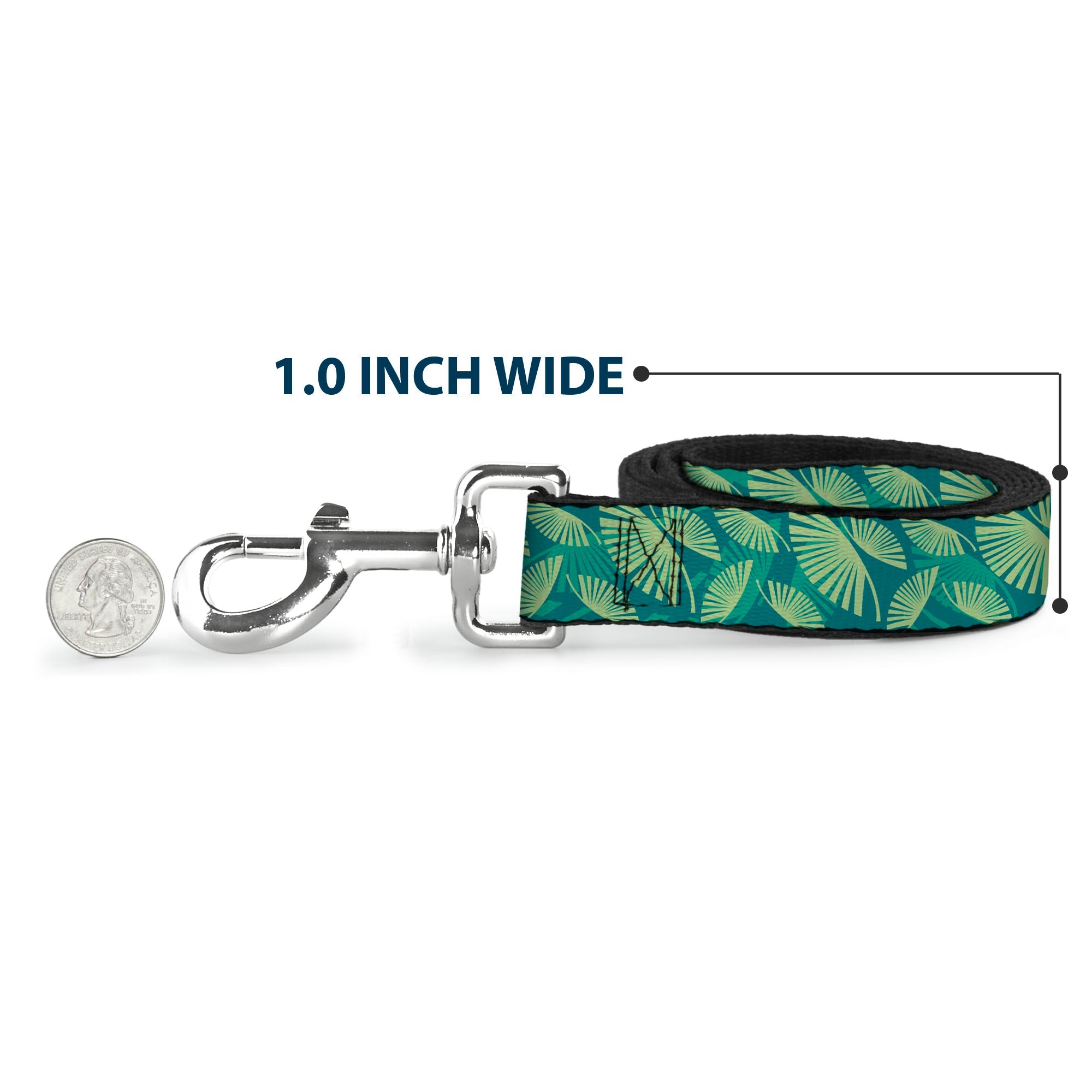 Dog Leash - Palm Leaves Stacked Pastel Greens
