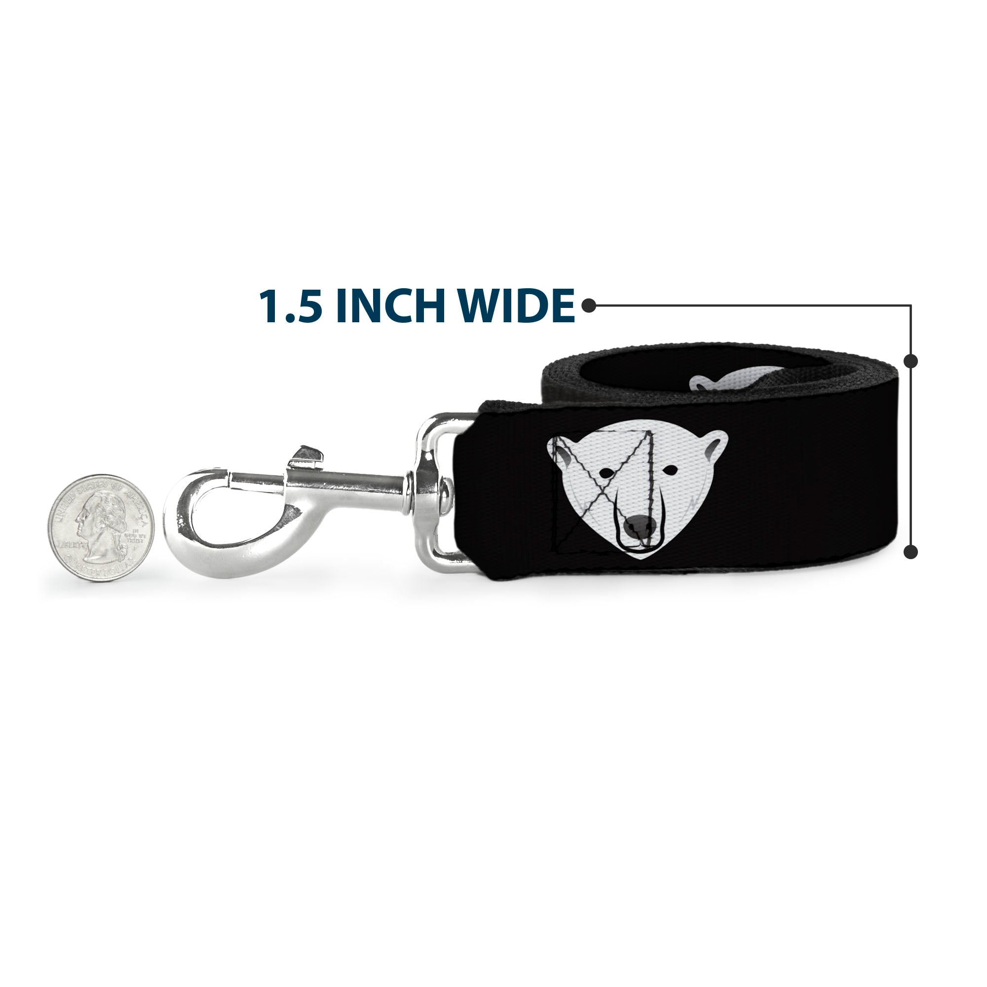 Dog Leash - Polar Bear Repeat Black