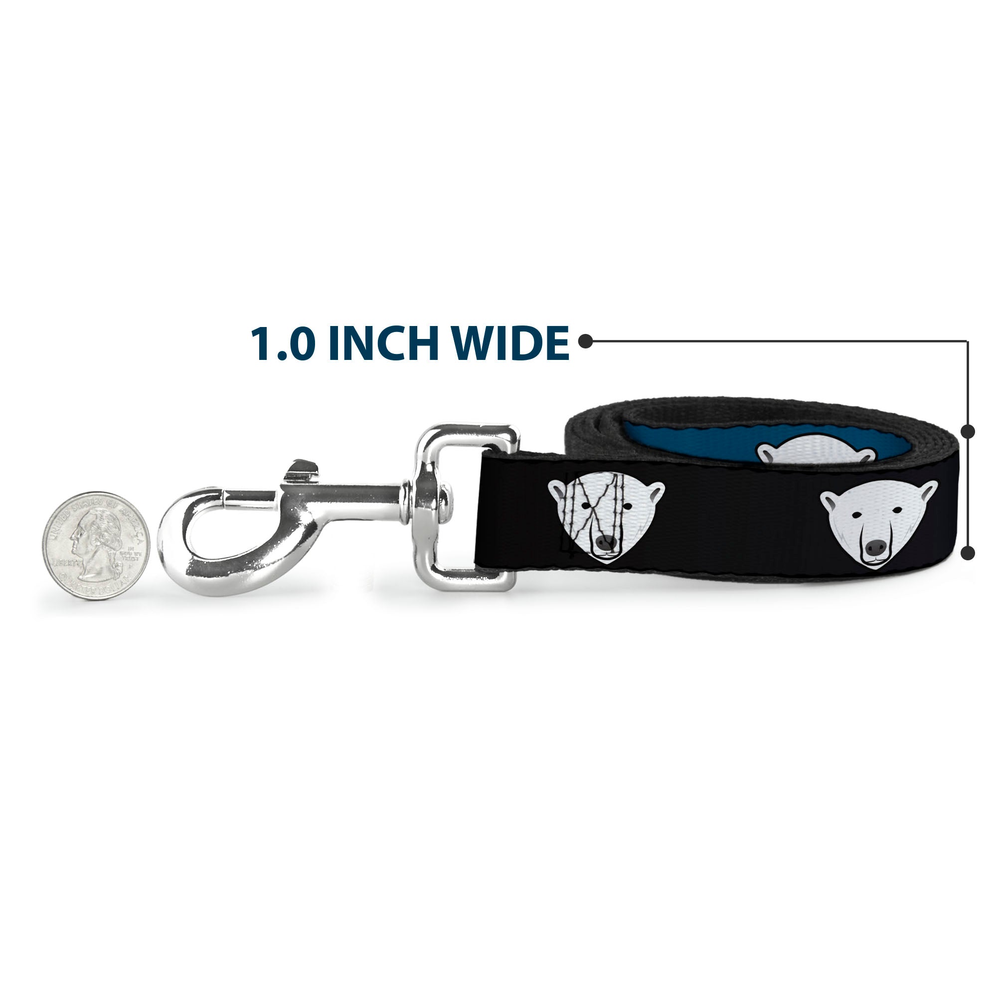 Dog Leash - Polar Bear Repeat Black/Blue Fade