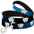 Load image into Gallery viewer, Dog Leash - Polar Bear Repeat Black/Blue Fade
