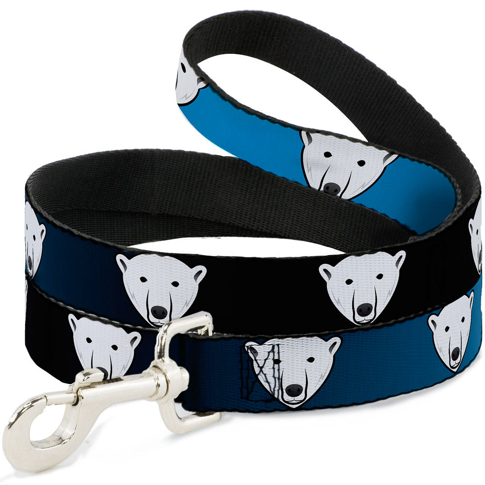Dog Leash - Polar Bear Repeat Black/Blue Fade