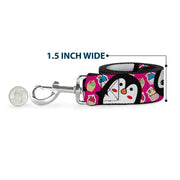 Dog Leash - Penguins w/Cupcakes Fuchsia/Multi Color