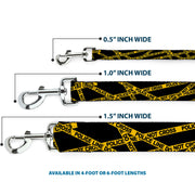 Dog Leash - Police Line Black/Yellow
