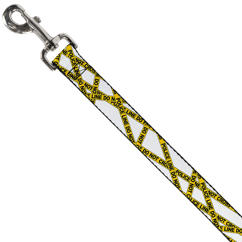 Dog Leash - Police Line White/Yellow