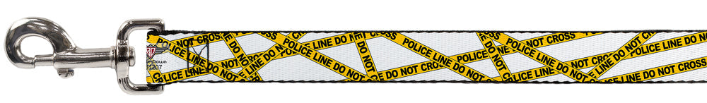 Dog Leash - Police Line White/Yellow