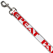 Buckle-Down Dog Leash - PARTY-SLEEP-REPEAT White/Red