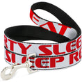 Load image into Gallery viewer, Buckle-Down Dog Leash - PARTY-SLEEP-REPEAT White/Red
