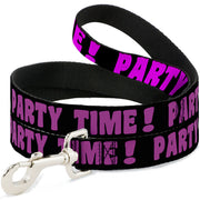 Dog Leash - PARTY TIME! Black/Fuchsia