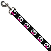 Dog Leash - Panda Face w/Pink Mustache